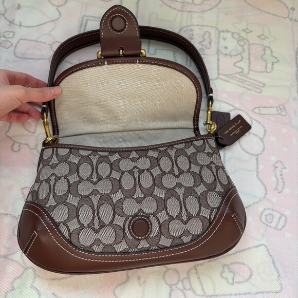 Coach Signature Jacquard Monogram Canvas Underarm Bag - Picture 7 of 9